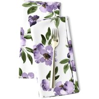 Blumen Aquarell Stoffservietten | 2Er-Set - Ultra Violet Flowers Large Von Northeighty English Garden Spoonflower von SpoonflowerHome