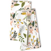 Blumen Blüten Stoffservietten | 2Er-Set - Sprigs & Blooms Blush Von Ivietuchco Frühlingsblumen Spoonflower von SpoonflowerHome