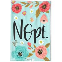 Blumen Geschirrtuch - Pretty Not So Sweary Nope By Cynthiafrenette Türkis Girly Leinen Baumwolle Canvas Von Spoonflower von SpoonflowerHome