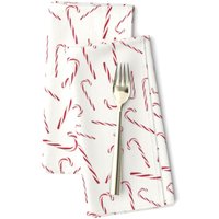 Candy Canes Dinner-Servietten | 2Er-Set - Cane Lane Von Hipkiddesigns Winter Holiday Christmas Stoffservietten Spoonflower von SpoonflowerHome