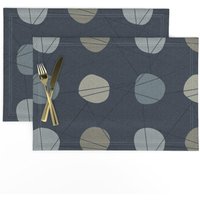 Circle Tischsets 2Er Set - Bold Minimal Schiefer Tan Navy Midnight Lizard Pop Cloth Dots Indigo Teal Von Wren_Leyland Circle Tischsets 2Er Set - Bold Minimal Schiefer Tan Navy Midnight Lizard Pop Cloth Dots Indigo Teal Von Wren_Leyland von SpoonflowerHome