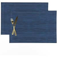 Coastal Blaue Tischsets 2Er Set - Nautical Beach Distressed Weathered Cloth Navy Von Willowlanetextiles von SpoonflowerHome