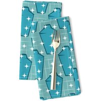 Cocktails Esszimmer Servietten 2Er Set - Mid Century Modern Retro Vintage Starburst Stoffservietten Blaue Starbursts Streuer Von Dachhund_Designs Cocktails Esszimmer Servietten 2Er Set - Mid Century Modern Retro Vintage Starburst Stoffservietten Blaue Starbursts Streuer Von Dachhund_Designs von SpoonflowerHome
