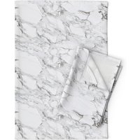 Faux Carerra Marmor Geschirrtücher | 2Er-Set - Carrera Marble Von Willowlanetextiles Leinen Baumwoll By Spoonflower von SpoonflowerHome
