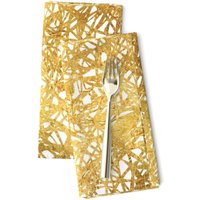2Er Set Stoffservietten Gold Scribble - Abstrakt Doodles Metallic Look Moderne Abstrakte Me By Nick_Neuman von SpoonflowerHome