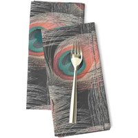 Federn Dinner Servietten 2Er Set - Fancy Peacock Coral Blush Teal Grey Bird Stoffservietten Blushing Medium Von Peacoquettedesigns Federn Dinner Servietten 2Er Set - Fancy Peacock Coral Blush Teal Grey Bird Stoffservietten Blushing Medium Von Peacoquettedesigns von SpoonflowerHome