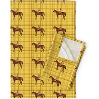 Geschirrtücher | 2Er Set - Silvo Von Ragan Pferd Pony Hund Dressur Leinen Baumwolle Spoonflower von SpoonflowerHome