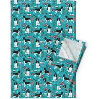 Geschirrtücher Für Hunde | 2Er Set - Englisch Springer Spaniel Weihnachten Von Haustierfreundlich Festliche Feiertagshunde Leinen Baumwolle von SpoonflowerHome