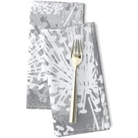 Große Stoffservietten | 2Er-Set - Graue Löwenzahn Von Chicca_Besso Weiße Blumen Moderne Spoonflower von SpoonflowerHome