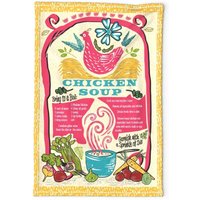 Helles Florales Geschirrtuch - Hühnersuppe-Rezept Von Morlibird Farmhouse Homey Comfort Leinen-Baumwollcanvas Spoonflower von SpoonflowerHome