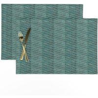 Herringbone Tischsets 2Er Set - Aquarell Chevron Blaue Linien Geometrisch Moderne Kindergarten Stoff Teal_Herringbone By Wren_Leyland Herringbone Tischsets 2Er Set - Aquarell Chevron Blaue Linien Geometrisch Moderne Kindergarten Stoff Teal_Herringbone By Wren_Leyland von SpoonflowerHome