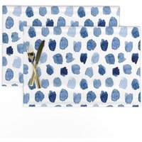 Indigo Dots Tischset | 2Er Set - Aquarell in Blau Von Dinamae Spots Farbe Tropfen Stoff Spoonflower Indigo Dots Tischset | 2Er Set - Aquarell in Blau Von Dinamae Spots Farbe Tropfen Stoff Spoonflower von SpoonflowerHome