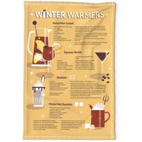 Kaffee Geschirrtuch - Winterwärmer Von Appleyards Schokolade Espresso Cocktails Vintage Rezept Leinen Baumwolle Spoonflower von SpoonflowerHome