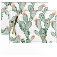 Kaktus Tischsets | 2Er-Set - Green Paddle Cactus Rose Von Ivie Clothco Aquarell Pflanze Southwestern Stoff Spoonflower Kaktus Tischsets | 2Er-Set - Green Paddle Cactus Rose Von Ivie Clothco Aquarell Pflanze Southwestern Stoff Spoonflower von SpoonflowerHome