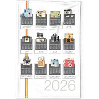 Kalender Geschirrtuch - 2026 Make It Snappy Von Pennycandy Vintage Kamera Leinen Baumwolle Spoonflower von SpoonflowerHome