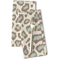 Leopard Spot Servietten | 2Er-Set - in Aqua Taupe Von Willowlanetextiles Animal Print Blaue Stoffservietten Spoonflower von SpoonflowerHome
