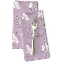 Lilac Stoffservietten | 2Er-Set - Kalami Bouquet Von Holli_Zollinger Vintage Style Gewebte Florale Blumen Baby-Stoffservietten Spoonflower von SpoonflowerHome