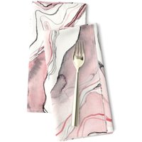 Marmor Servietten 2Er Set - Aquarell Abstrakt Tie Dye Pink Swirl Stoffservietten Rose Stein Von Rebecca_Reck_Art von SpoonflowerHome