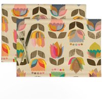 Mid Century Modern Platzset | 2Er Set - Blumen Kaleidoskop Von Spoonflower von SpoonflowerHome
