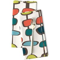 Mid Century Modern 2Er Set Stoffservietten - Vintage Retro 1950Er Jahre Dekor Koralle Kugeln in Von Studiofibonacci von SpoonflowerHome