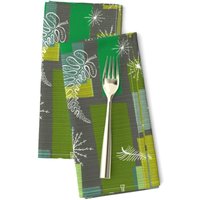 Mid Century Stoffservietten | 2Er-Set - 50Er Jahre Blumen Von Elizabeth_Hale_Design Vintage Look Modern Spoonflower von SpoonflowerHome