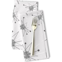 Mid Century Stoffservietten 2Er Set Atomic Vintage Futuristisch Modern - Sputnik Bees Knees Von Shellyreneedesigns von SpoonflowerHome