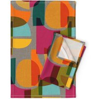 Midcentury Modern Geschirrtücher 2Er Set - Hell Geometrisch Retro Abstrakt Bunte Formen Leinen Baumwolle Kaleidoskop By Ceciliamok Midcentury Modern Geschirrtücher 2Er Set - Hell Geometrisch Retro Abstrakt Bunte Formen Leinen Baumwolle Kaleidoskop By Ceciliamok von SpoonflowerHome