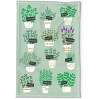 Mint Geschirrtuch - Kräuter in Töpfen | Hell Von Heleen_Vd_Thillart Küchenlavendel Leinen Baumwolle Spoonflower von SpoonflowerHome