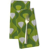 Mod Dinner Servietten | 2Er Set - Gogo Summer Dark Von Thecalvarium Mid Century Modern 60Er Jahre Avocado Lounge Retro Stoffservietten Spoonflower von SpoonflowerHome
