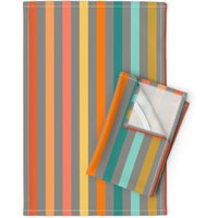Mod Geschirrtücher 2Er Set - Bunte Laune Streifen Modern Retro Mcm Leinen Baumwolle Zeigler-11 By Kurtcyr von SpoonflowerHome