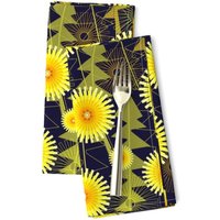 Mod Pusteblumen Abendessen Servietten 2Er Set - Abstrakte Minimalismus Sommer Stoffservietten Gelb Abstrakt Floral Von Inna_Alborova von SpoonflowerHome