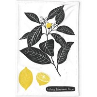 Obst Geschirrtuch - Citrus Limonum Von Bexmorley Zitrone Pflanze Küche Home Decor Leinen Baumwolle Spoonflower von SpoonflowerHome