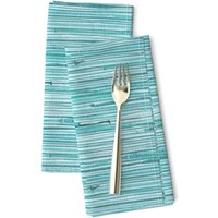 Petrol Coastal Servietten | 2Er-Set - Türkisblau Von Eti_Enne Rustikale Streifen Aqua Blue Beach House Stoffservietten Spoonflower von SpoonflowerHome