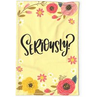 Pink Geschirrtuch - Seriously By Cynthiafrenette Blumen Gänseblümchen Pfingstrose Girly Swear Leinen Baumwoll Canvas Von Spoonflower von SpoonflowerHome