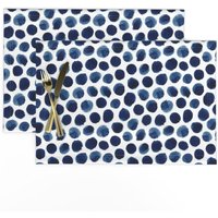 Polka Dots Tischset 2Er Set - Aquarell Indigo Boho Kinderzimmer Kreise Abstrakte Stoff Tischsets Dot in Von Dinamae Polka Dots Tischset 2Er Set - Aquarell Indigo Boho Kinderzimmer Kreise Abstrakte Stoff Tischsets Dot in Von Dinamae von SpoonflowerHome