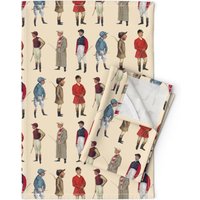Reiter Geschirrtücher | 2Er Set - Die Der Vanity Fair Von Ragan Jockeys Rennpferd Vintage Leinen Baumwolle Spoonflower von SpoonflowerHome