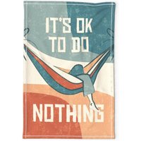 Relax Geschirrtuch - It's Ok To Do Nothing By Heidi-Abeline Retro Orange Blau Motivation Spruch Leinen Baumwolle Spoonflower von SpoonflowerHome