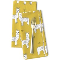 Senfgelbes Lama 2Er Set Stoffservietten - Alpaka Baby Gelbes By Andrea_Lauren Senfgelbes Lama 2Er Set Stoffservietten - Alpaka Baby Gelbes By Andrea_Lauren von SpoonflowerHome