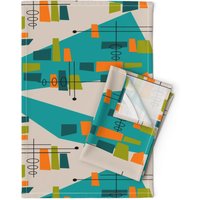 Space Age Geschirrtücher | 2Er-Set - Mid-Century Modern Von Hot4Tees_Bgyahoo_Com Atomic Leinen Baumwoll Geschirrhandtücher Spoonflower von SpoonflowerHome