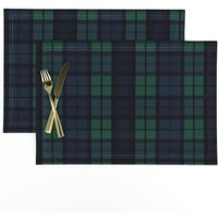 Tartan Tischset | 2Er-Set - Dunkelgrün Kariert Von Laurapol Tuch By Spoonflower von SpoonflowerHome