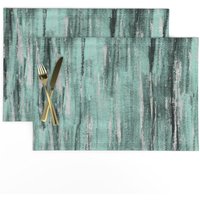 Teal Tischsets 2Er Set - Mint Jade Mod Texture Silber Blau Grün Stoff Gemalt Sage Von Crystal_Walen Teal Tischsets 2Er Set - Mint Jade Mod Texture Silber Blau Grün Stoff Gemalt Sage Von Crystal_Walen von SpoonflowerHome