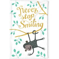 Tier Geschirrtuch - Affe Never Stop Smileing Poster Von Heleen_Vd_Thillart Baum Leinen Baumwolle Spoonflower von SpoonflowerHome