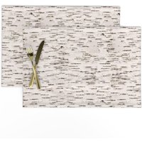 Wald Tischsets | 2Er Set - Birkenrinde Von Willowlanetextiles Espen Bäume Weiden Lane Stoff Spoonflower von SpoonflowerHome