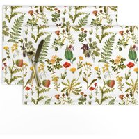 Waldblumen Tischset | 2Er-Set - Vintage Wildblumen Von Redbriarstudio Frühlingsblumen Natur Kunststoff Tischsets Spoonflower von SpoonflowerHome
