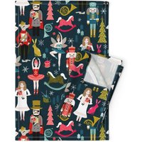 Weihnachtliche Geschirrtücher | 2Er Set - Nussknacker Urlaub Von Andrea_Lauren Spoonflower von SpoonflowerHome