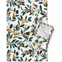 Zitrusfrüchte Geschirrtücher | 2Er Set - Clementine Sprigs Von Crystal_Walen Aquarell Orangen Floral Leinen Baumwolle Spoonflower von SpoonflowerHome
