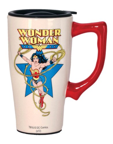 DC Comics Wonder Woman Reisebecher, Einheitsgröße, Weiß von Spoontiques