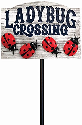 Spoontiques 21228 Ladybug Crossing Gartenpfahl, Mehrfarbig von Spoontiques