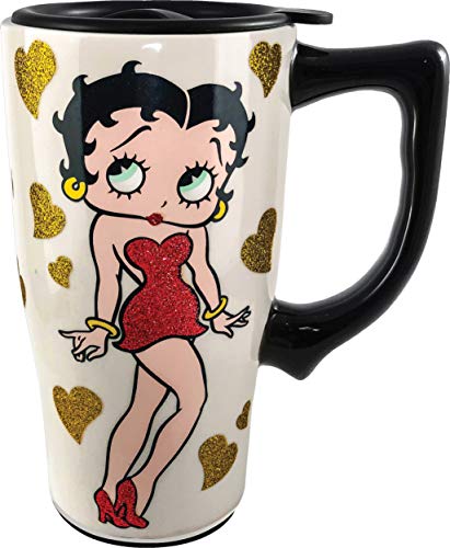 Spoontiques - Keramik-Reisebecher – Betty Boop – heiße oder kalte Getränke – Geschenk für Kaffeeliebhaber von Spoontiques