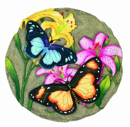 Spoontiques Trittstein, Motiv: Schmetterling mit Blumen von Spoontiques